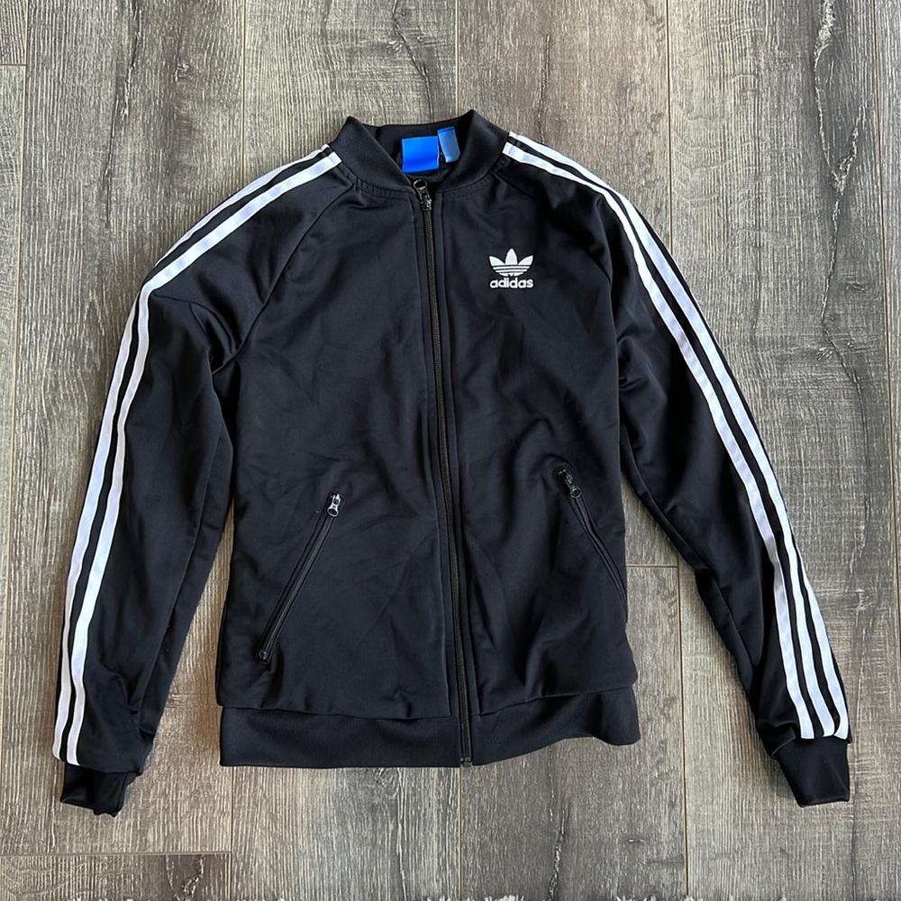 Adidas Classic Black Zip Up size XS